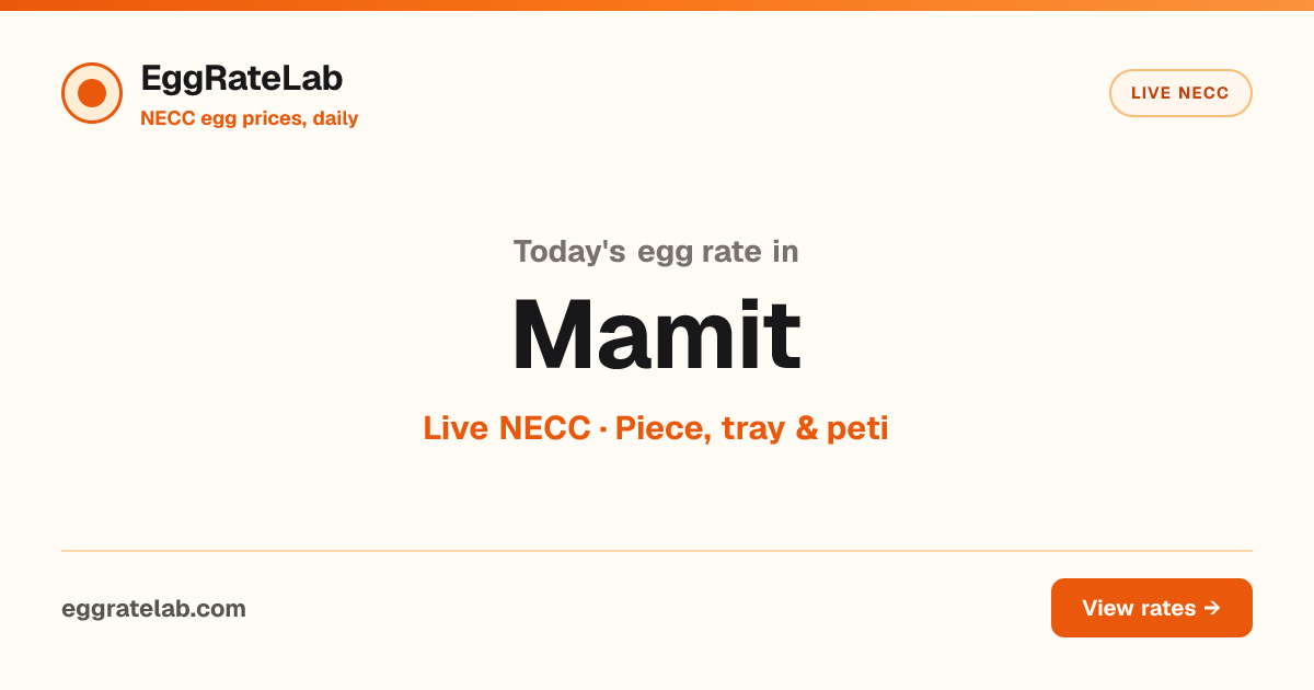 Today Egg Rate in Mamit: Live NECC Egg Price