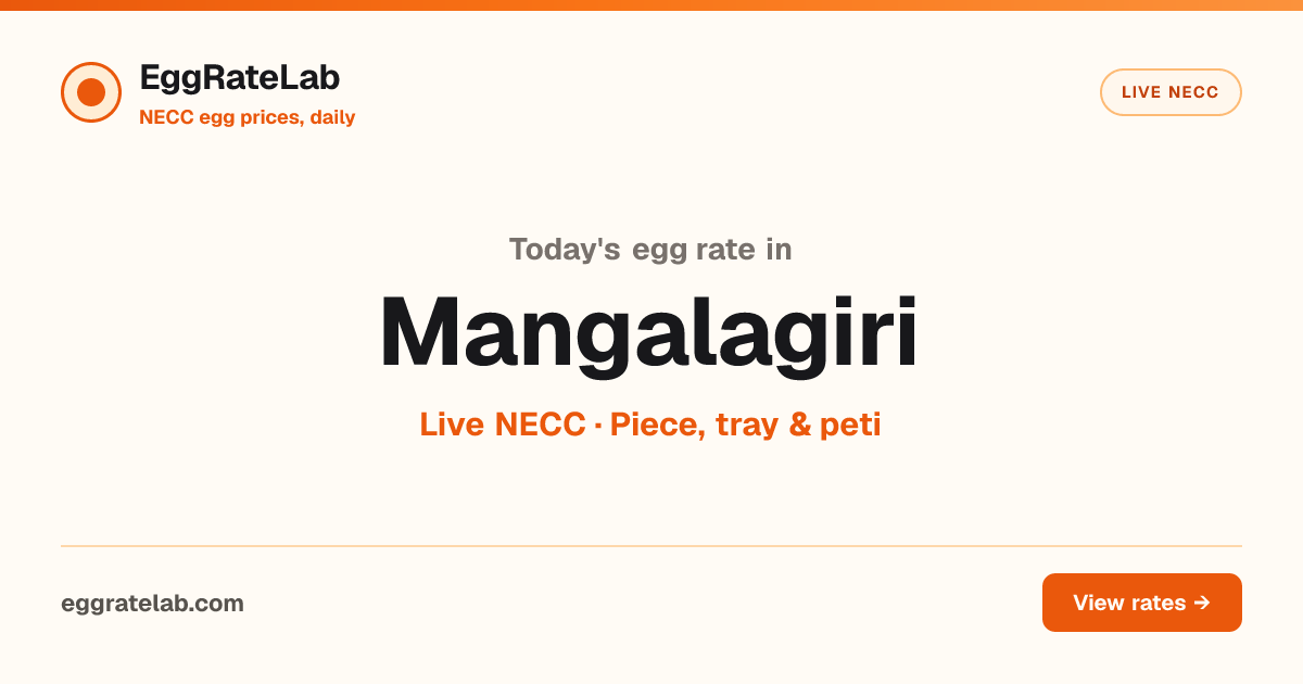Today Egg Rate in Mangalagiri: Live NECC Egg Price