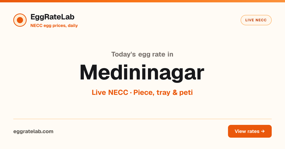 Today Egg Rate in Medininagar: Live NECC Egg Price