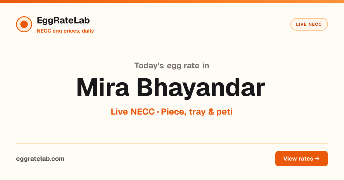 Today Egg Rate in Mira Bhayandar: Live NECC Egg Price