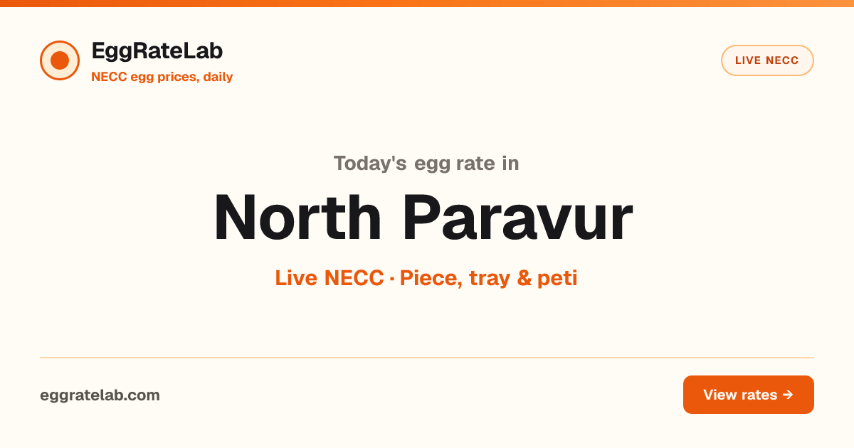 Today Egg Rate in North Paravur: Live NECC Egg Price