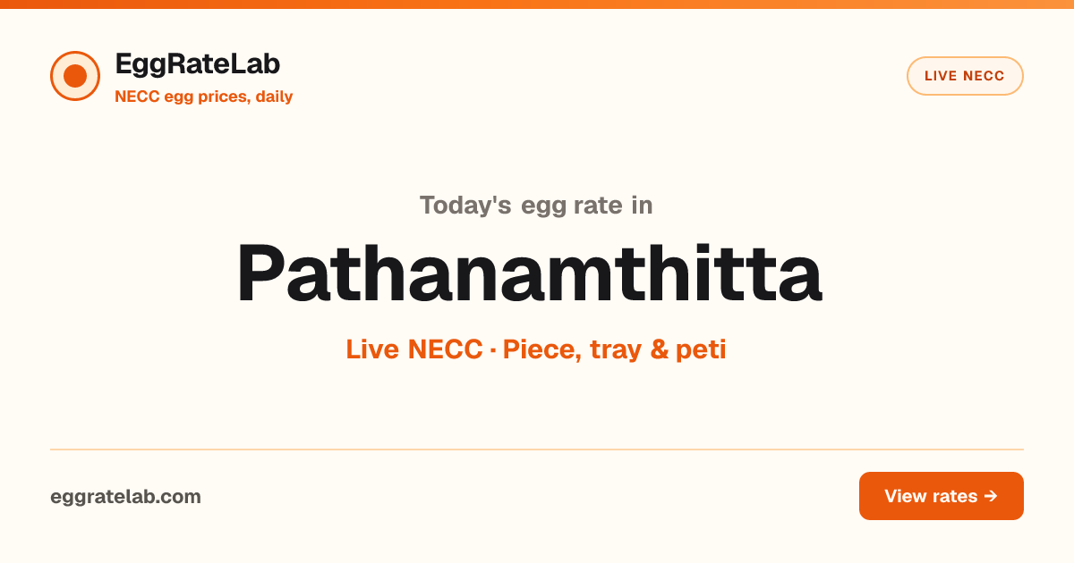 Today Egg Rate in Pathanamthitta: Live NECC Egg Price