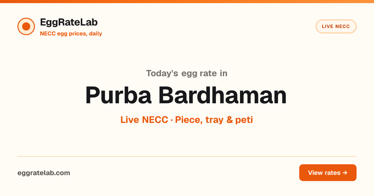 Today Egg Rate in Purba Bardhaman: Live NECC Egg Price
