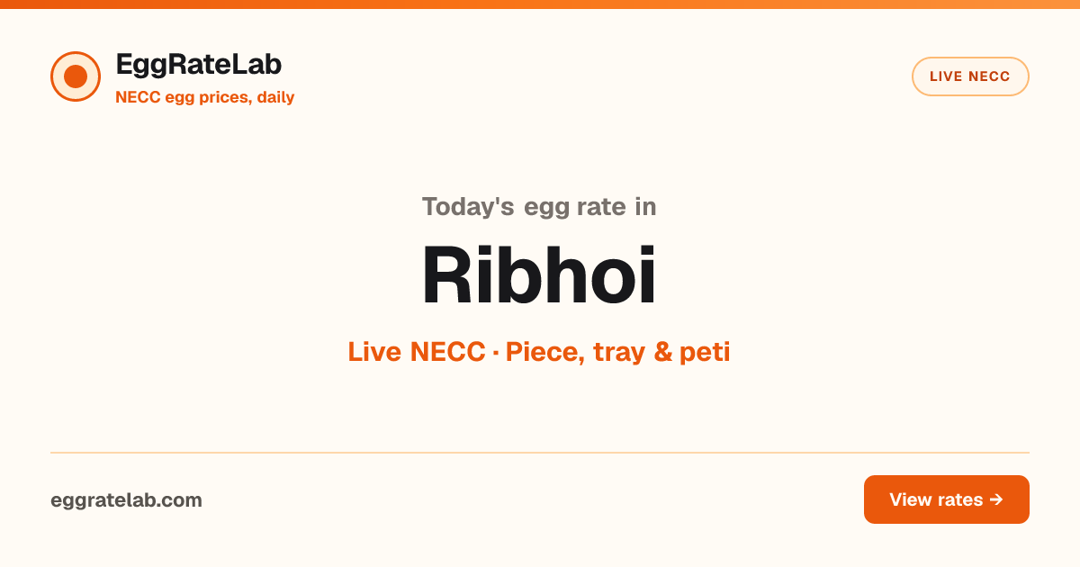 Today Egg Rate in Ribhoi: Live NECC Egg Price