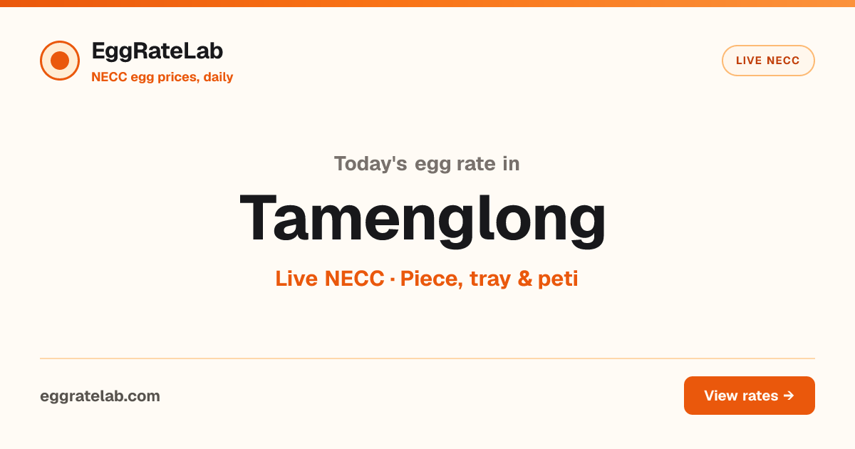 Today Egg Rate in Tamenglong: Live NECC Egg Price