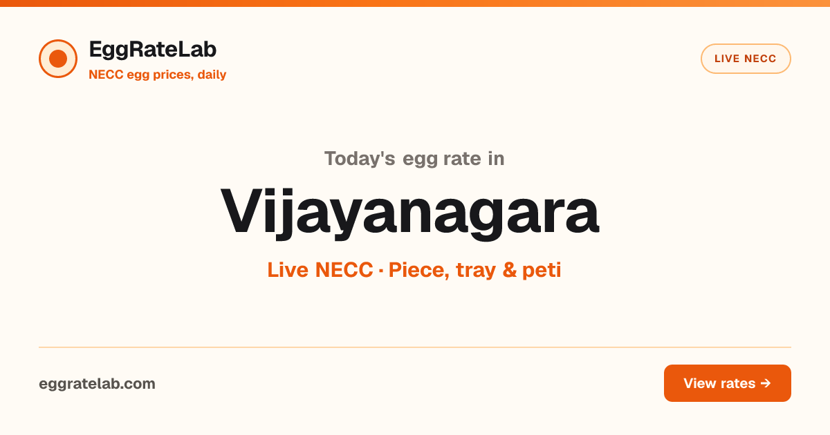Today Egg Rate in Vijayanagara: Live NECC Egg Price