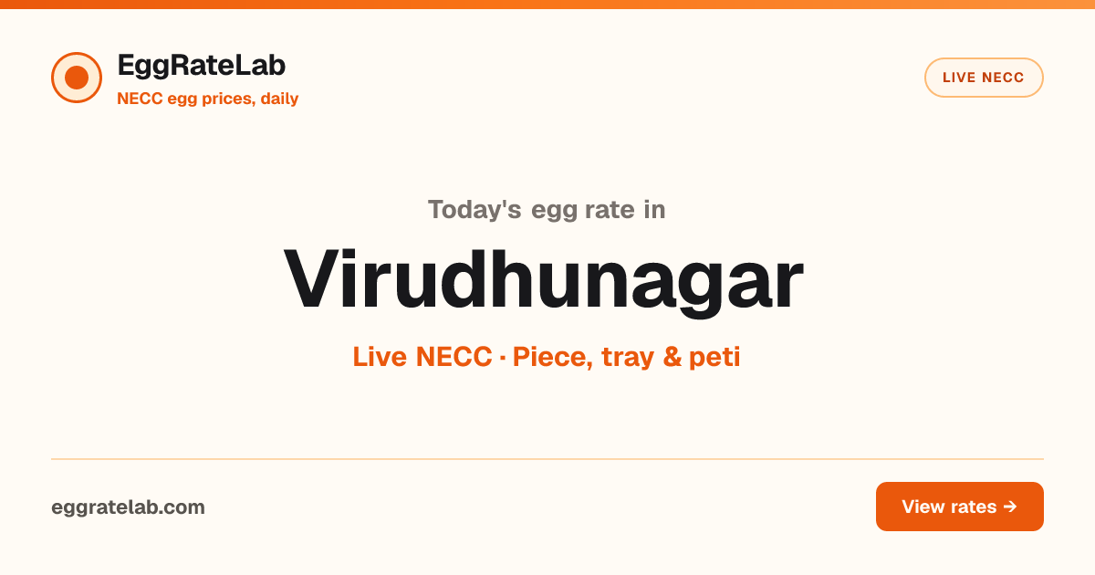 Today Egg Rate in Virudhunagar: Live NECC Egg Price
